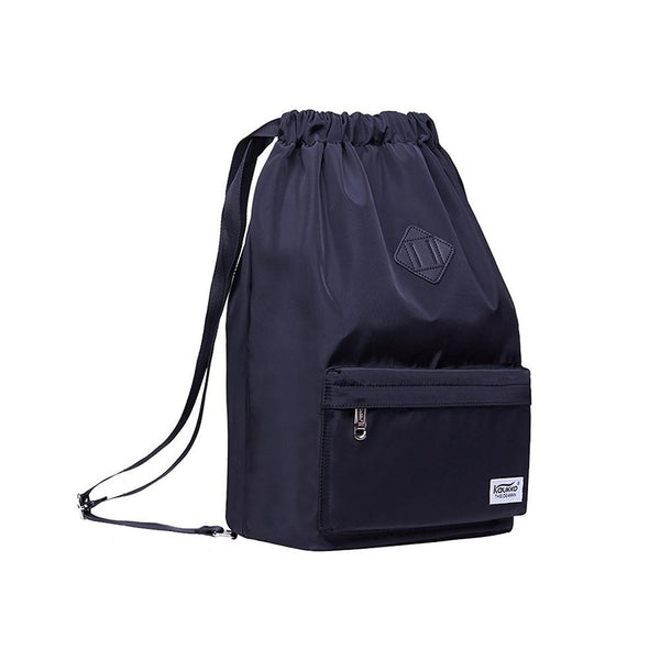 Kaukko Drawstring Sports Backpack Gym Yoga Backpack Shoulder Rucksack For Men And Women ( Black )