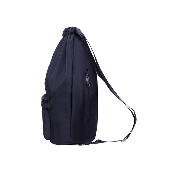 Kaukko Drawstring Sports Backpack Gym Yoga Backpack Shoulder Rucksack For Men And Women ( Black )