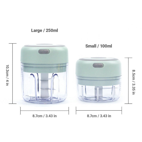 Kaukko Electric Mini Garlic Chopper Wireless Portable Gadget For Onions Salad Pepper Nuts ( 100ml + 250ml )