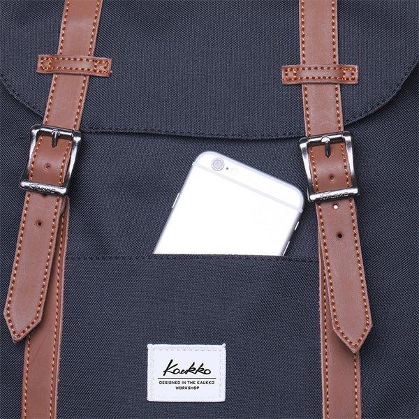 Kaukko KAUKKO Backpack Women Men Vintage Travel Backpack EP6-2 ( Black / 18.3L )