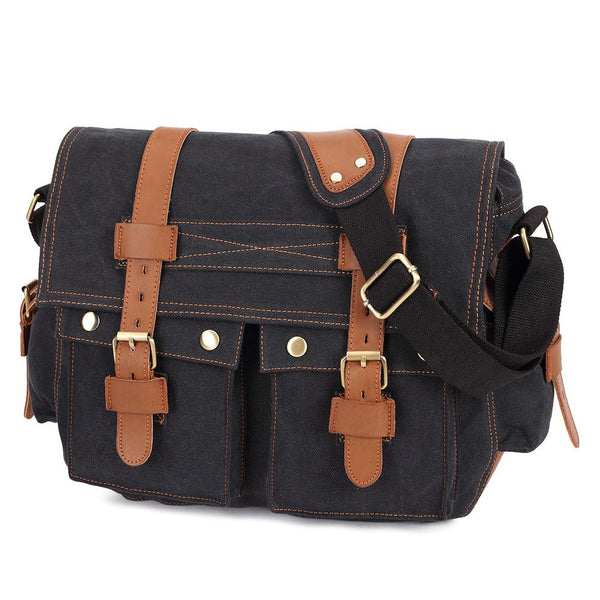 Kaukko KAUKKO Canvas Messenger Bag - Vintage Crossbody Shoulder Bag Military Satchel