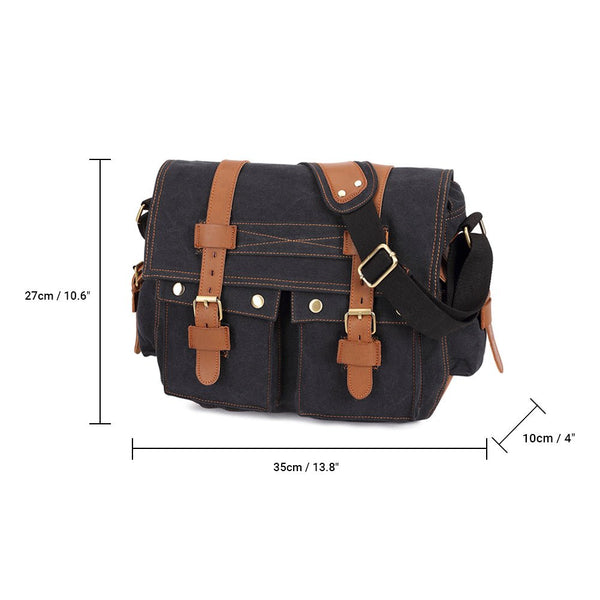 Kaukko KAUKKO Canvas Messenger Bag - Vintage Crossbody Shoulder Bag Military Satchel