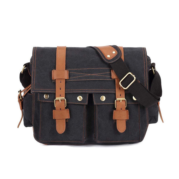 kaukko KAUKKO Canvas Messenger Bag - Vintage Crossbody Shoulder Bag Military Satchel