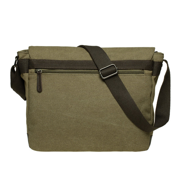 Kaukko KAUKKO Canvas Vintage Messenger Bag Shoulder Bag Leather Large Travel Crossbody Bags For Men Women 14-inch Laptop