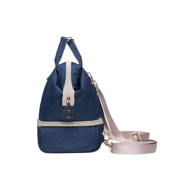 Kaukko KAUKKO Diaper Bag Backpack - Small Diaper Backpack With Pacifier Holder And Stroller Straps -Waterproof Mini KT08 ( Mediterranean Blue ）