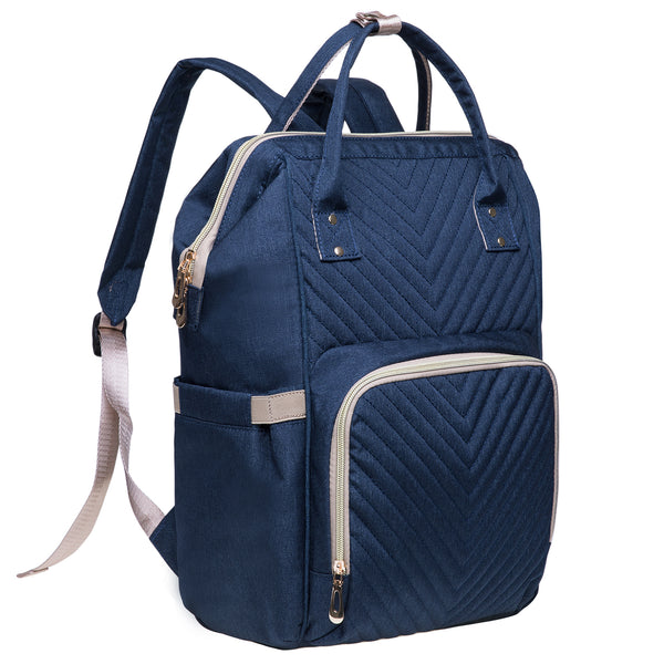 Kaukko KAUKKO Diaper Bag Backpack With Pacifier Holder And Stroller Straps - For Mom And Dad Waterproof One Size KT01-4 ( Blue / 18L） (Copy)