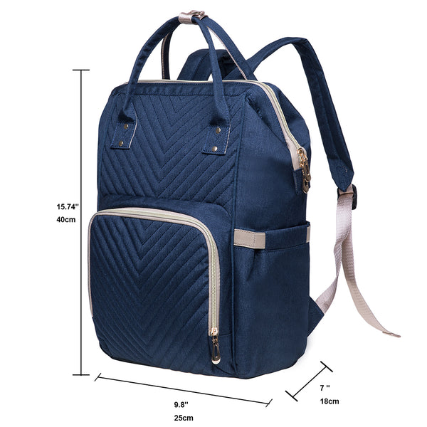 Kaukko KAUKKO Diaper Bag Backpack With Pacifier Holder And Stroller Straps - For Mom And Dad Waterproof One Size KT01-4 ( Blue / 18L） (Copy)