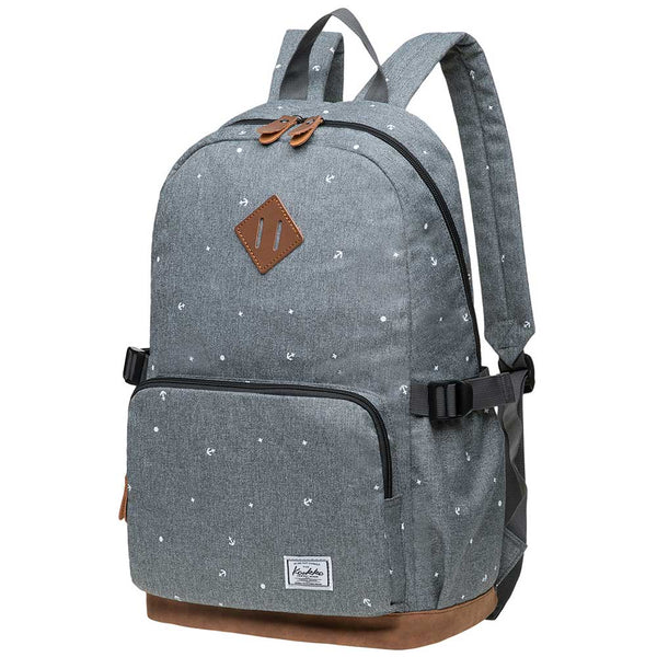 Kaukko KAUKKO Elegant College School Backpack Women Daypacks K1005-3 ( Grey / 17L )