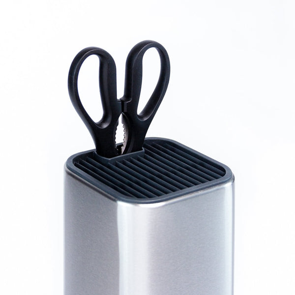 Kaukko KAUKKO Large Stainless Steel Kitchen Knife Organizer Modern Countertop Space Saver Knife Storage Stand With Scissors-slots