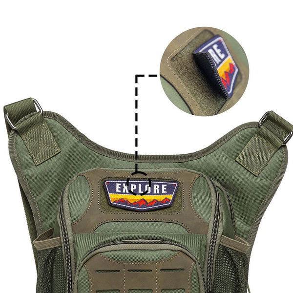 Kaukko KAUKKO Mens Vintage Canvas Shoulder Messenger Bag Chest Leather Patchwork Messenger Bag