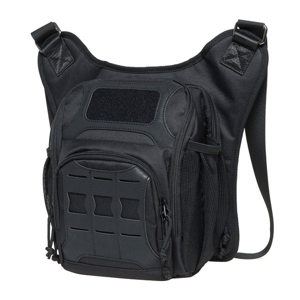 Kaukko KAUKKO Mens Vintage Canvas Shoulder Messenger Bag Chest Leather Patchwork Messenger Bag