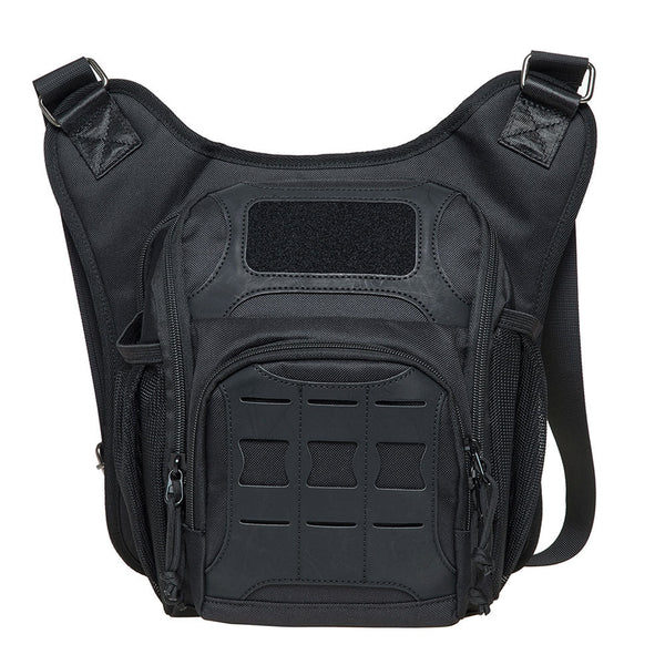 kaukko KAUKKO Mens Vintage Canvas Shoulder Messenger Bag Chest Leather Patchwork Messenger Bag