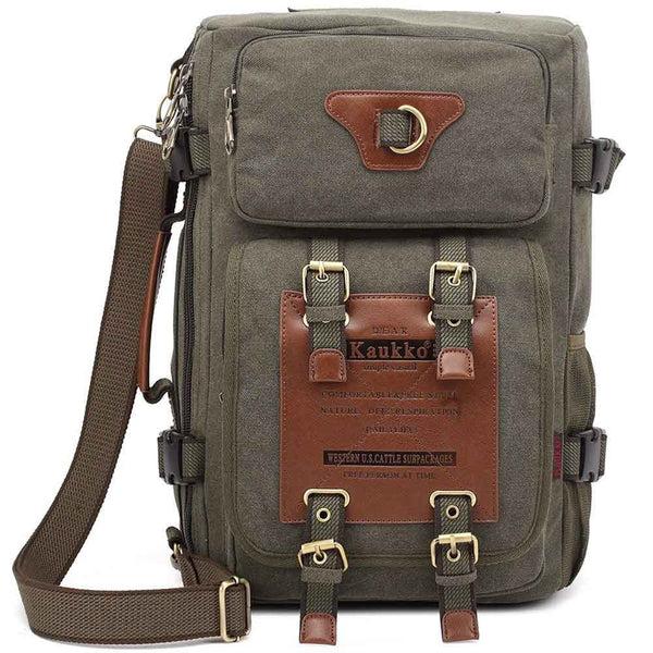 kaukko KAUKKO Reto Canvas Backpack Handbag Shoulder Bag Multi-purpose Outdoor Travel Men Backpack 22L FH05 ( Army Green ) kaukko KAUKKO Reto Canvas Backpack Handbag Shoulder Bag Multi-purpose Outdoor Travel Men Backpack 22L FH05 ( Army Green )