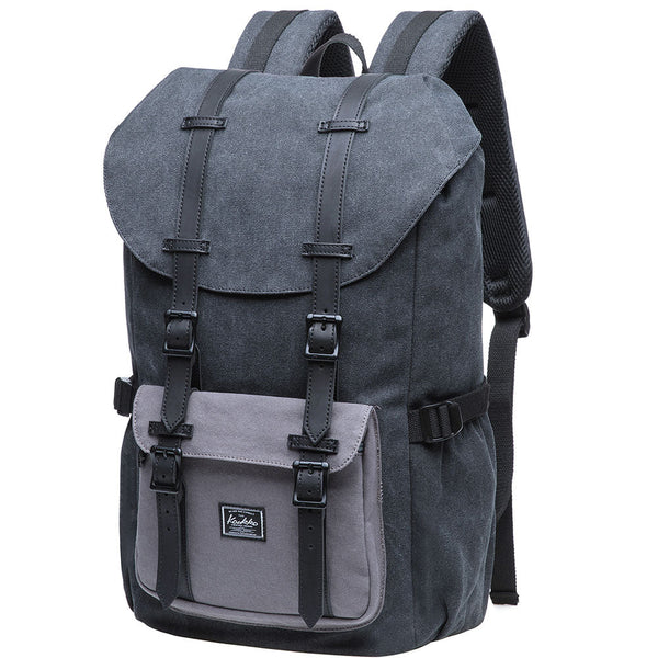 Kaukko KAUKKO Retro Canvas Backpack For City Trips E5-1 ( Black Grey / 22L )