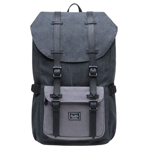 kaukko KAUKKO Retro Canvas Backpack for city trips E5-1 ( Black Grey / 22L )