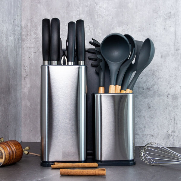 kaukko KAUKKO Stainless Steel Knife Holder and Utensil Holder - Rust-free Spacious Set