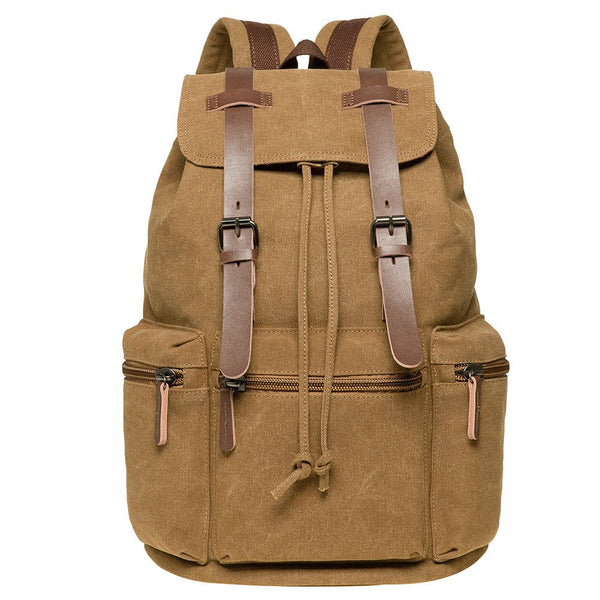 kaukko KAUKKO Vintage Canvas Backpack-Large Capacity Multi-Functional Durable Outdoor Rucksack 21.4L