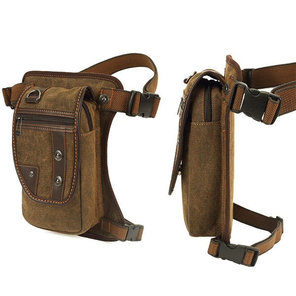 Kaukko KAUKKO Vintage Canvas Leg Bag For Men Women Perfect For Cycling Motorcycling And Hiking