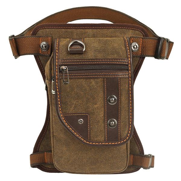 kaukko KAUKKO Vintage Canvas Leg Bag for Men Women Perfect for Cycling Motorcycling and Hiking