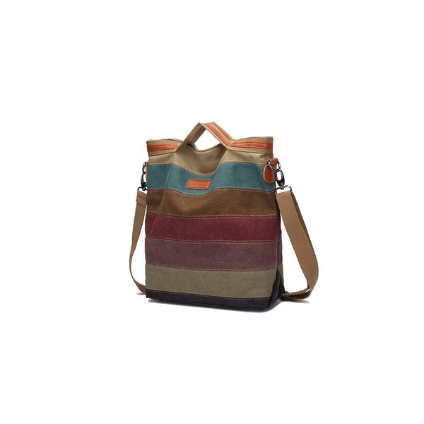 Kaukko KAUKKO Women Multi-colored Canvas Stripe Tote Bag