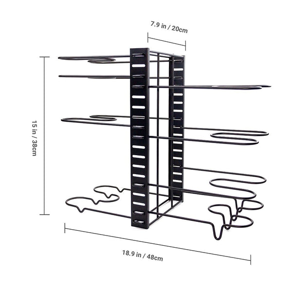Kaukko Kitchen Counter And Cabinet Pan Organizer Shelf Rack