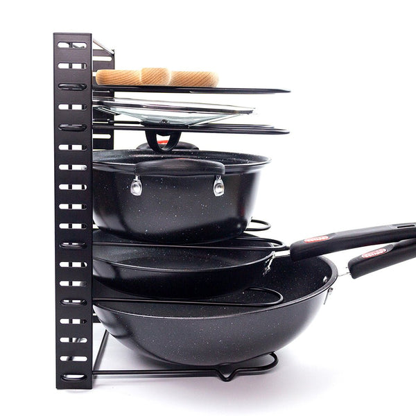 Kaukko Kitchen Counter And Cabinet Pan Organizer Shelf Rack