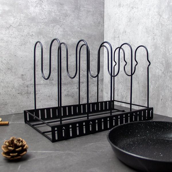 kaukko Kitchen Counter and Cabinet Pan Organizer Shelf Rack
