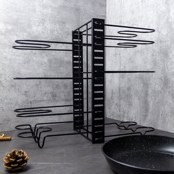 kaukko Kitchen Counter and Cabinet Pan Organizer Shelf Rack