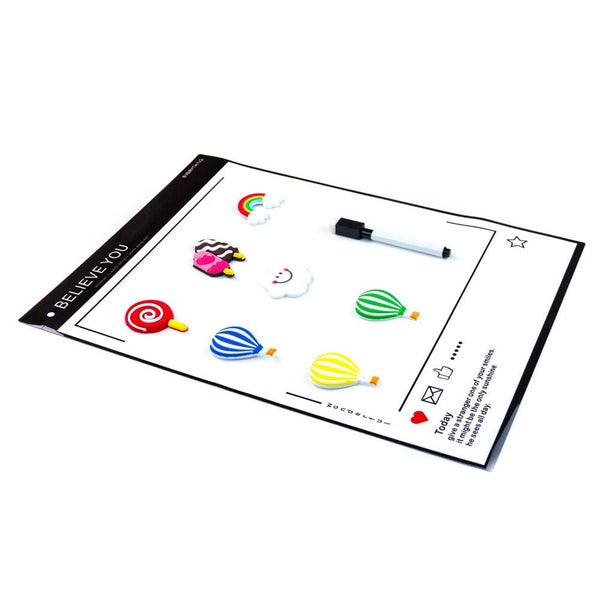Kaukko Magnetic Dry Erase Whiteboard Sheet For Fridge-Includes 7 Fine Magnets & Marker With Magnets - Refrigerator White Board Planner & Organizer