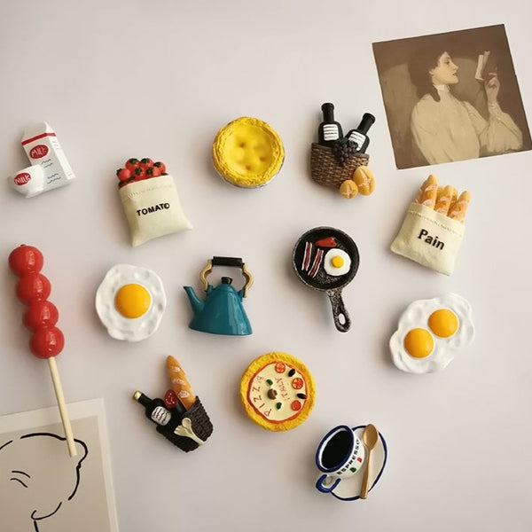 kaukko Refrigerator Magnets 13pcs Food Theme for Food Lover Cute and Funny 13pcs-Set