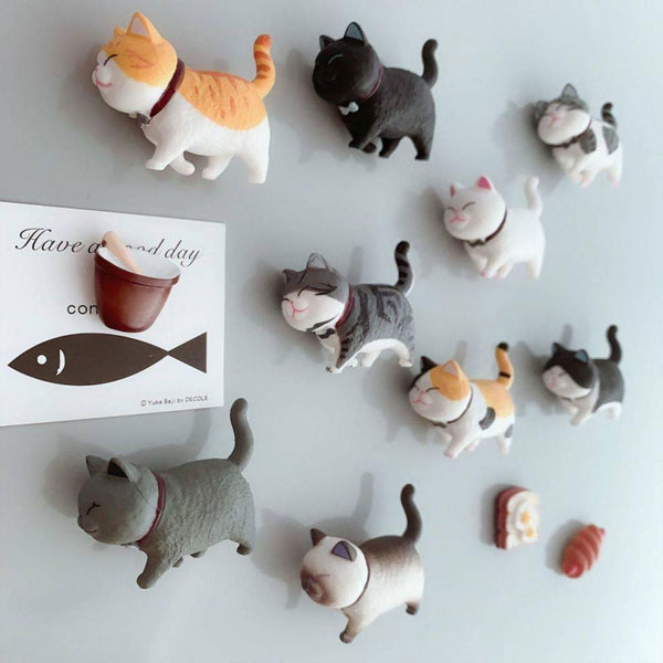 kaukko Refrigerator Magnets Decorative Cute Kitten Cat Lovers Funny 9pcs-Set Gift