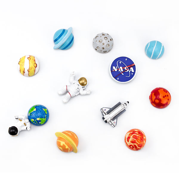 Kaukko Refrigerator Magnets Space Astronaut Planets Theme 12pcs-set
