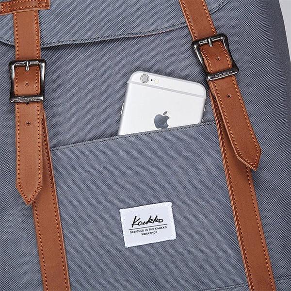 Kaukko Travel Casual Backpack Laptop Daypack EP6-1（ Grey / 18L ）