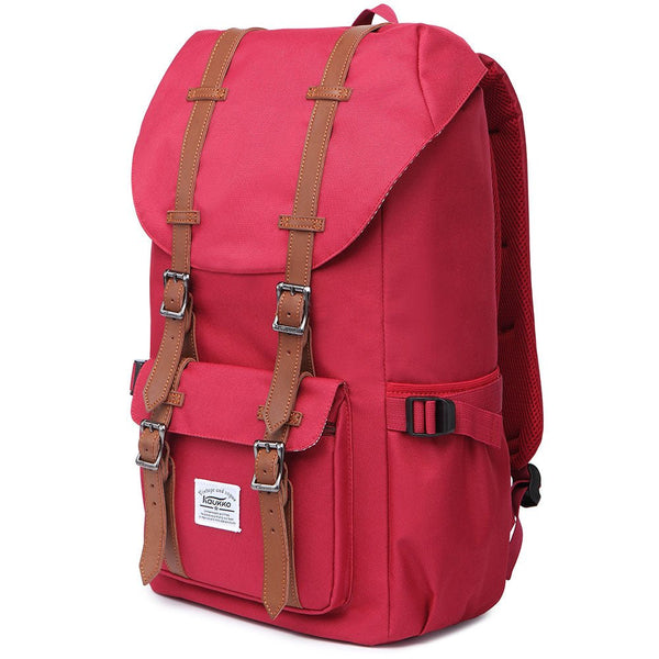 Kaukko Travel Laptop Backpack Outdoor Rucksack School Backpack Fits 15.6"(Red)