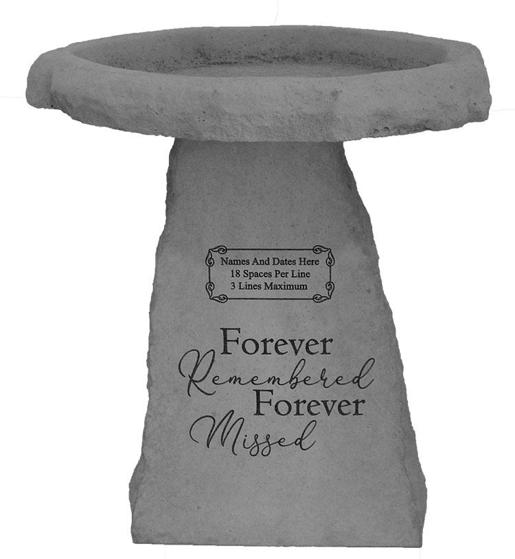 kay berry Forever remembered…personalized bird bath