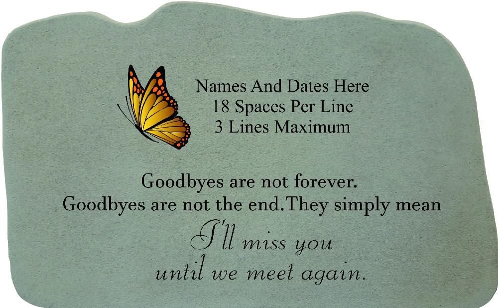 kay berry Goodbyes w/yellow butterfly image personalized