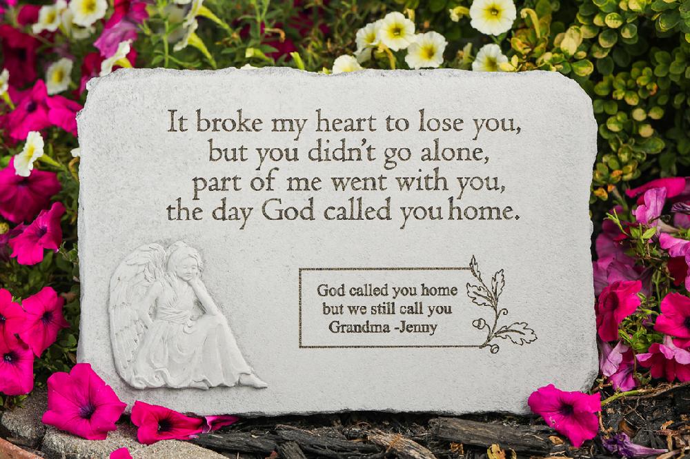 kay berry It broke my heart…w/ sitting angel…personalized