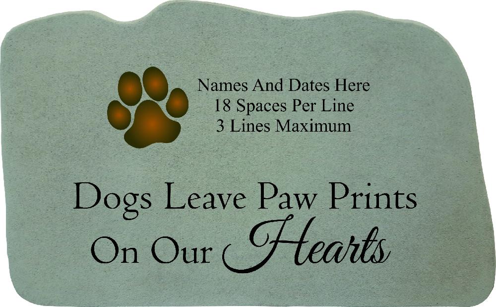 kay berry Dogs leave w/pawprint image…personalized