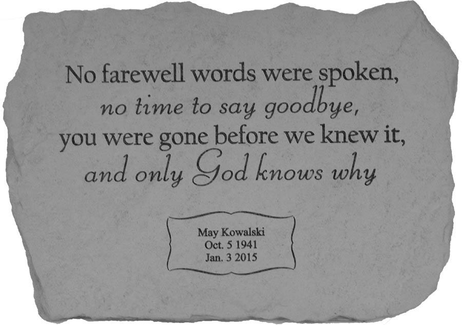 kay berry No farewell words…personalized