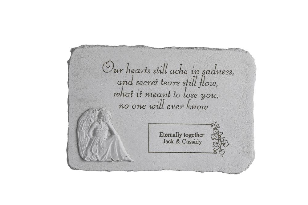 kay berry Our hearts still ache…w/ sitting angel…personalized
