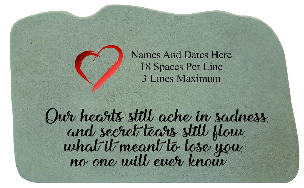 kay berry Our hearts still…w/heart image personalized