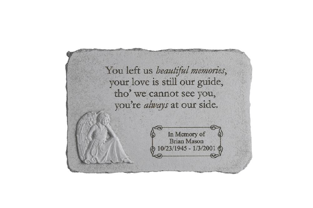 kay berry You left us beautiful…w/ sitting angel…personalized