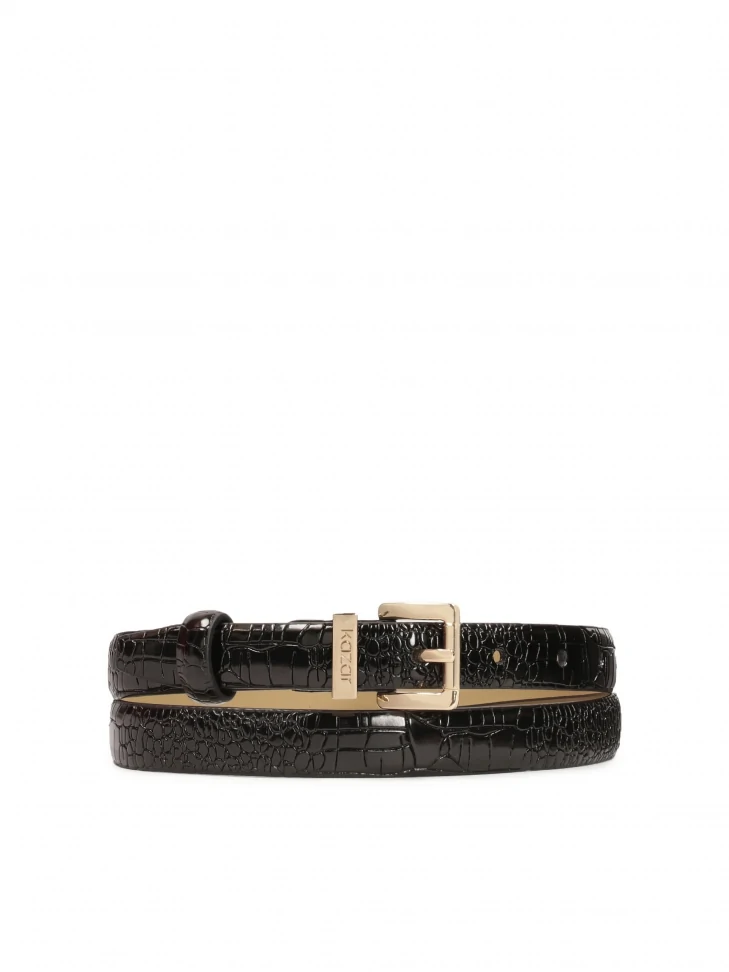 kazar Attractive thin belt in patent leather with embossing