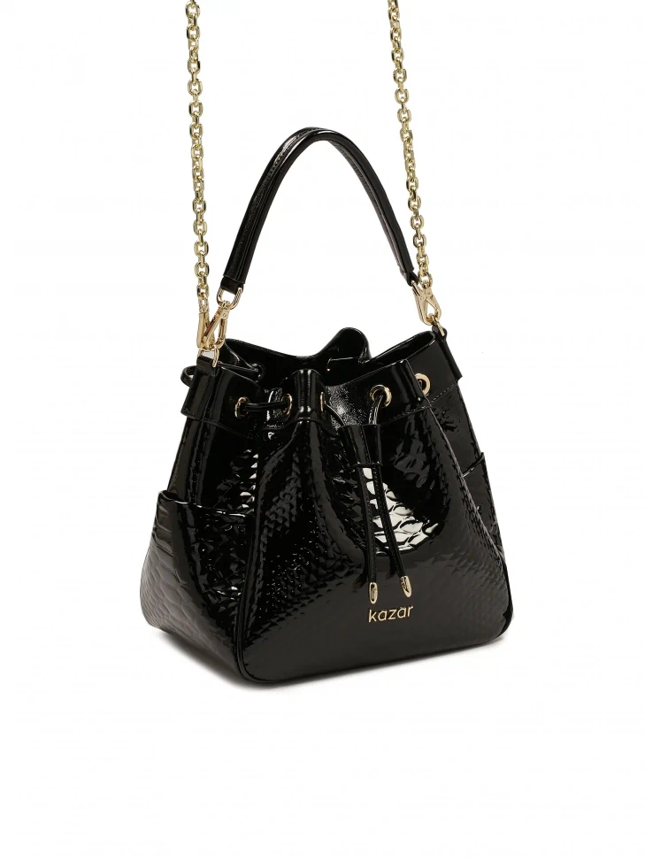 Kazar Bag Bag In Patent Leather With Embossed Pattern