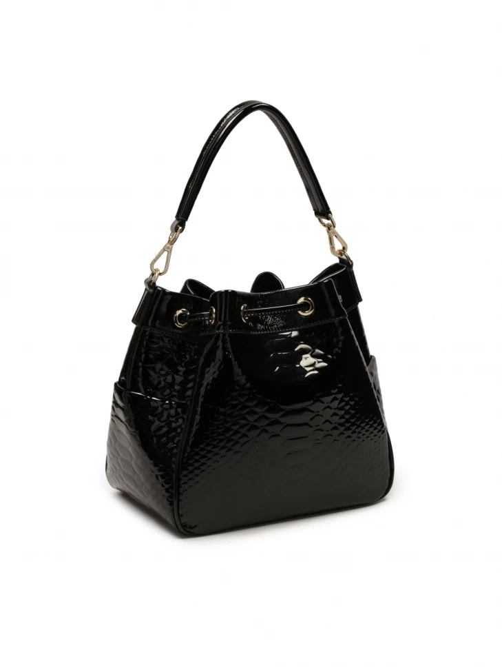 Kazar Bag Bag In Patent Leather With Embossed Pattern