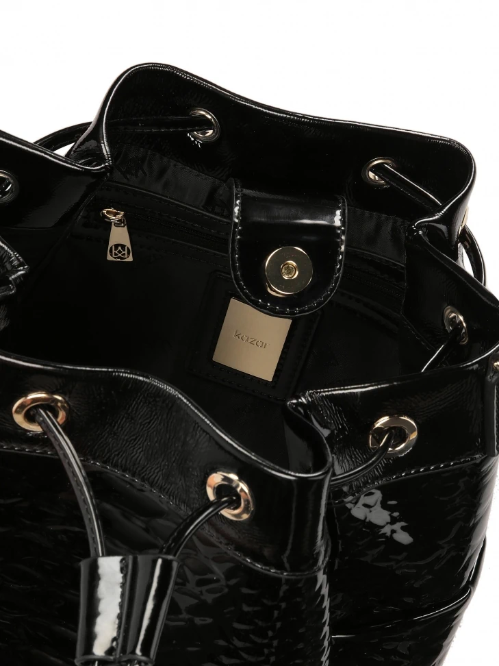 Kazar Bag Bag In Patent Leather With Embossed Pattern