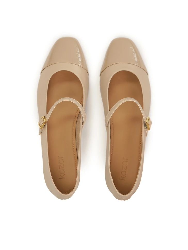 Kazar Ballerinas With Strap And Patent Leather Nose