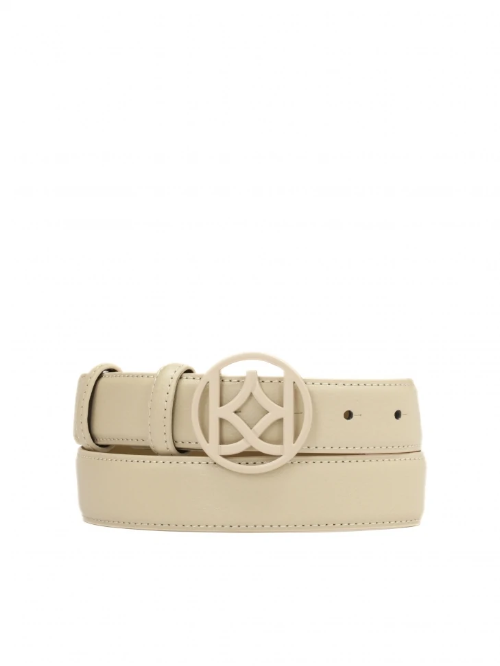 kazar Beige belt with large monogram buckle by KAZAR