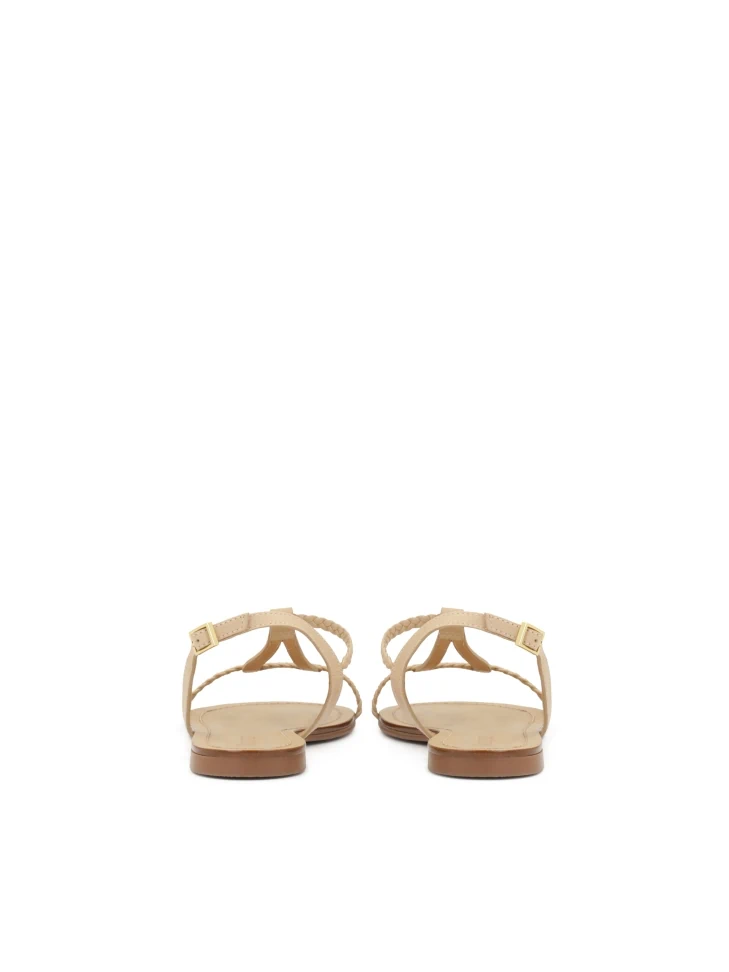 Kazar Beige Colored Sandals Decorated With Braided Strap
