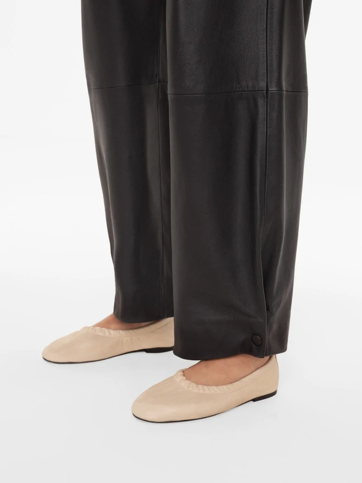 Kazar Beige Leather Ballerinas With Elastic On The Upper